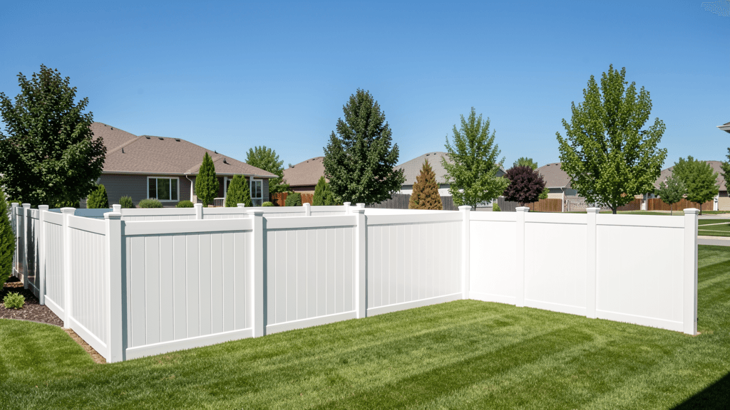 Cedar wood privacy fence backyard Eagle Idaho