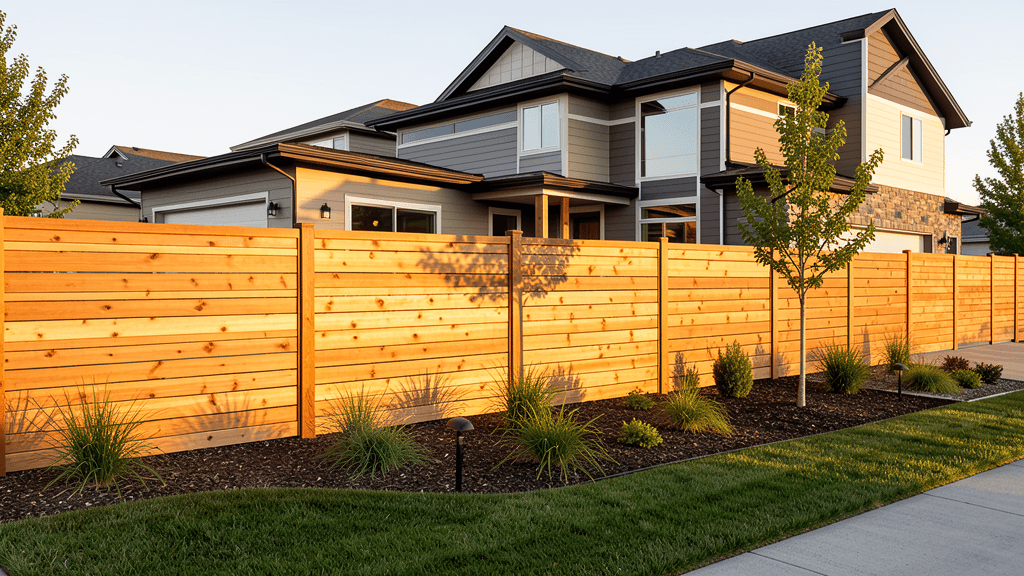 White vinyl picket fence residential Meridian Idaho